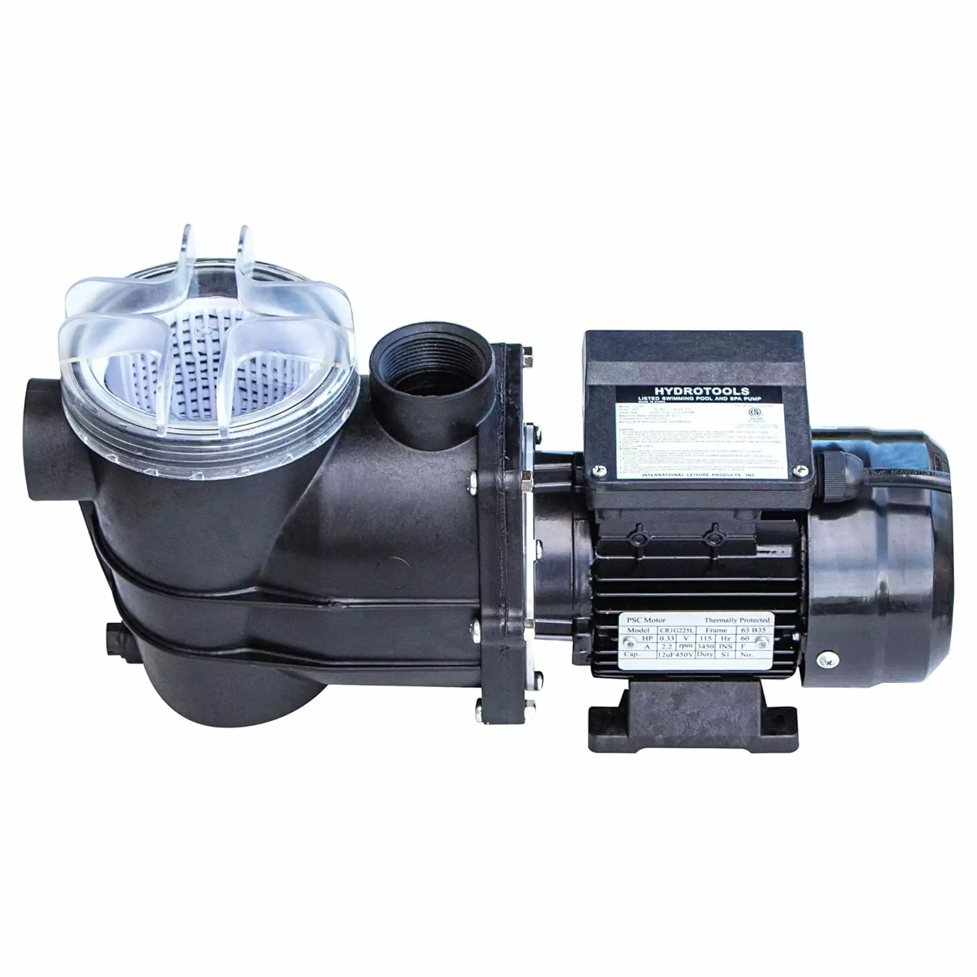 HYDROTOOLS Hydro-Flo 0.25 HP 2200 GPH Above Ground Pool Pump Large Strainer Basket Swimline