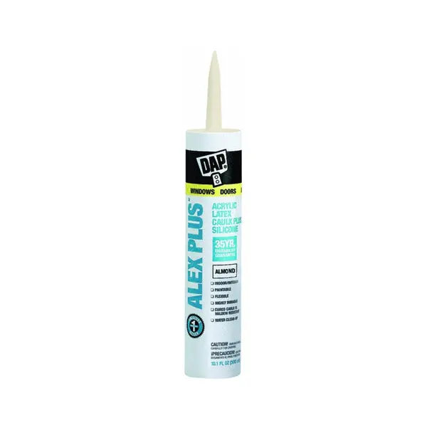 Dap 18130 Alex Plus Acrylic Latex Caulk Silicone Almond 10.1 Oz