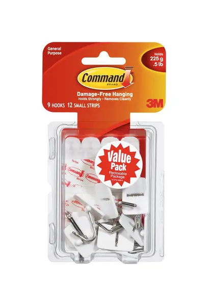 Command 17067-VP Small Wire Hooks Value Pack 9 Hooks 12 Strips Damage-Free
