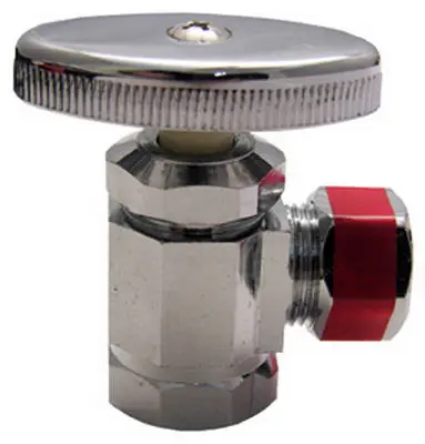 Lasco 06-7207 Angle Stop Valve 1/2 Inch x 1/2 Inch Chrome Plated Compression Fitting