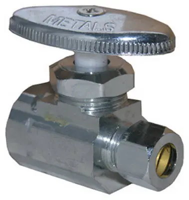 Lasco 06-7273 Angle Stop Valve 1/2" x 3/8" Chrome