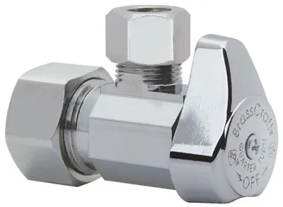 Brass Craft G2CR19X-C1 Angle Valve 5/8 Inch x 3/8 Inch Chrome Plated Water Valve BrassCraft