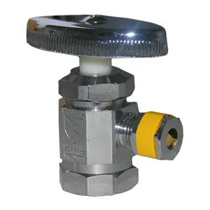 Lasco 06-7271 Chrome Angle Valve 1/2 FPT x 1/4 Modern Plumbing Fixtures