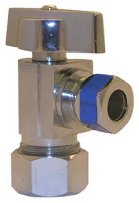 Lasco 06-9211 Quarter Turn Angle Stop Valve 5/8 x 3/8 Chrome Plumbing