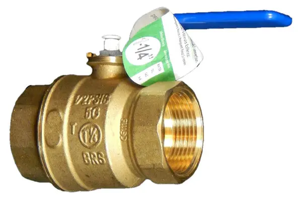 Homewerks 116-2-114-114 Lead-Free Brass Full Port Ball Valve 1-1/4 Inch FIP x FIP