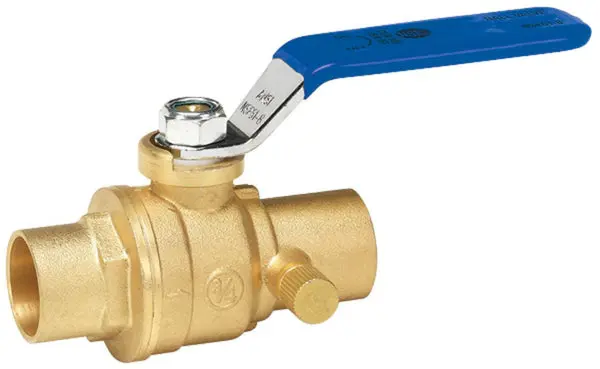 Homewerks 119-4-34-34 No-Lead Brass Full Port Ball Valve Drain 3/4 Solder