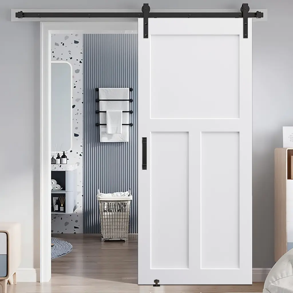 36 X 84 T Style Real Primed Door Slab 6.6Ft Barn Door Sliding Hardware Kit Interior rnb