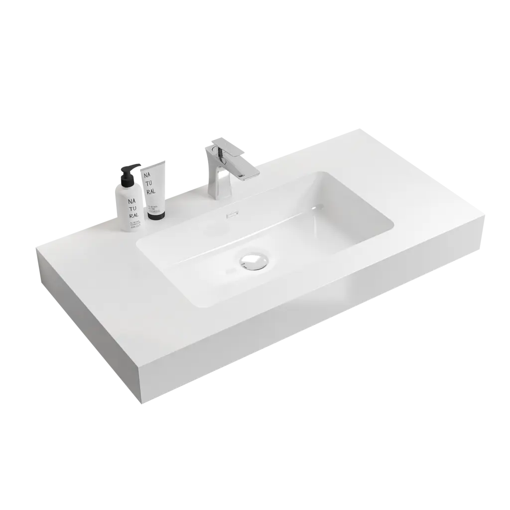 Bb02 36 101 Merged Solid Surface Basin Without Drain And Faucet abay home