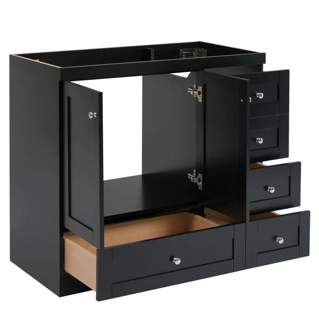 Cabinet Only 36 Inch Black Bathroom Vanity Sink Not Incorporated rnb
