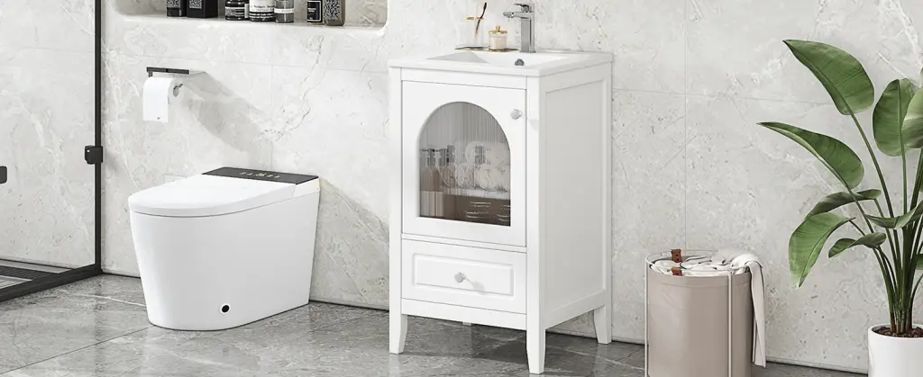 20 Inch Bathroom Vanity Sink Soft Closing Glass Doors rnb