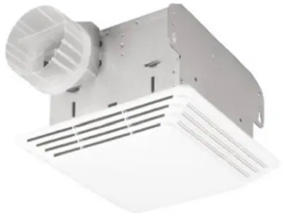 Broan 678 50 CFM Bathroom Fan and Light White Plastic Grille
