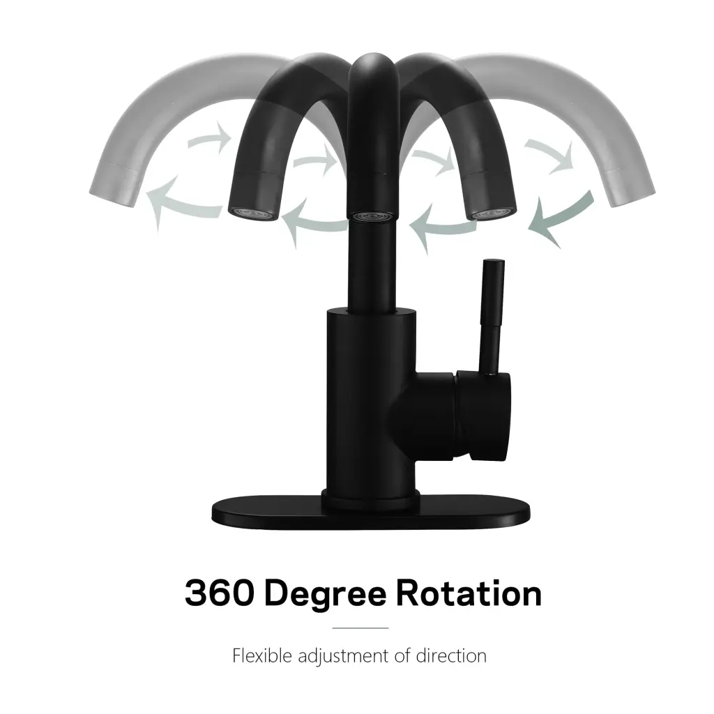 Matte Black Single Hole Single Handle Bathroom Faucet lordear