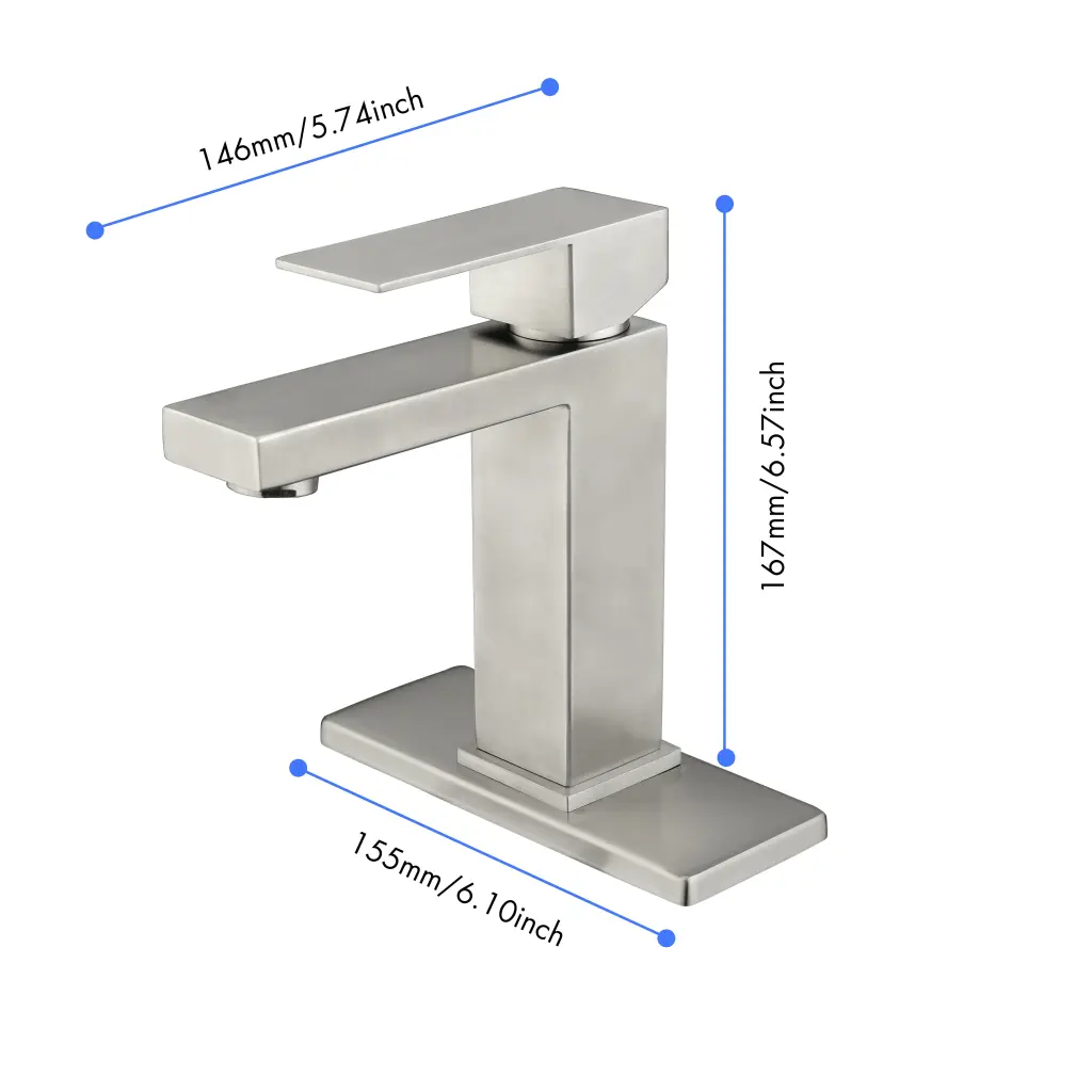 Waterfall Spout Single Handle Bathroom Vanity Sink Faucet Modern Design rnb
