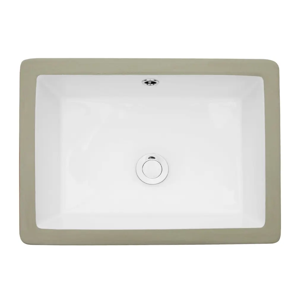 22x15.5 Inch White Ceramic Rectangular Undermount Bathroom Sink lordear