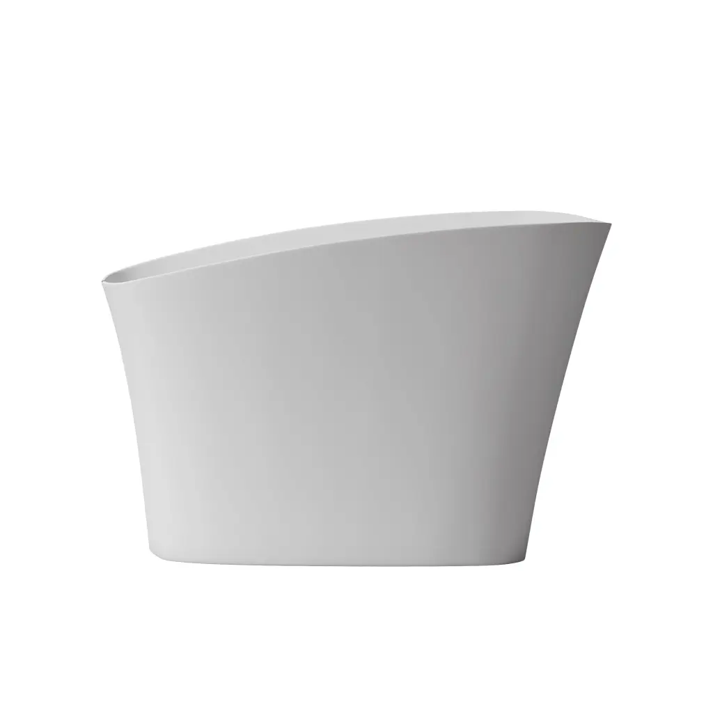 51 Inch Small Freestanding Solid Surface Marble Bathtub White vovica