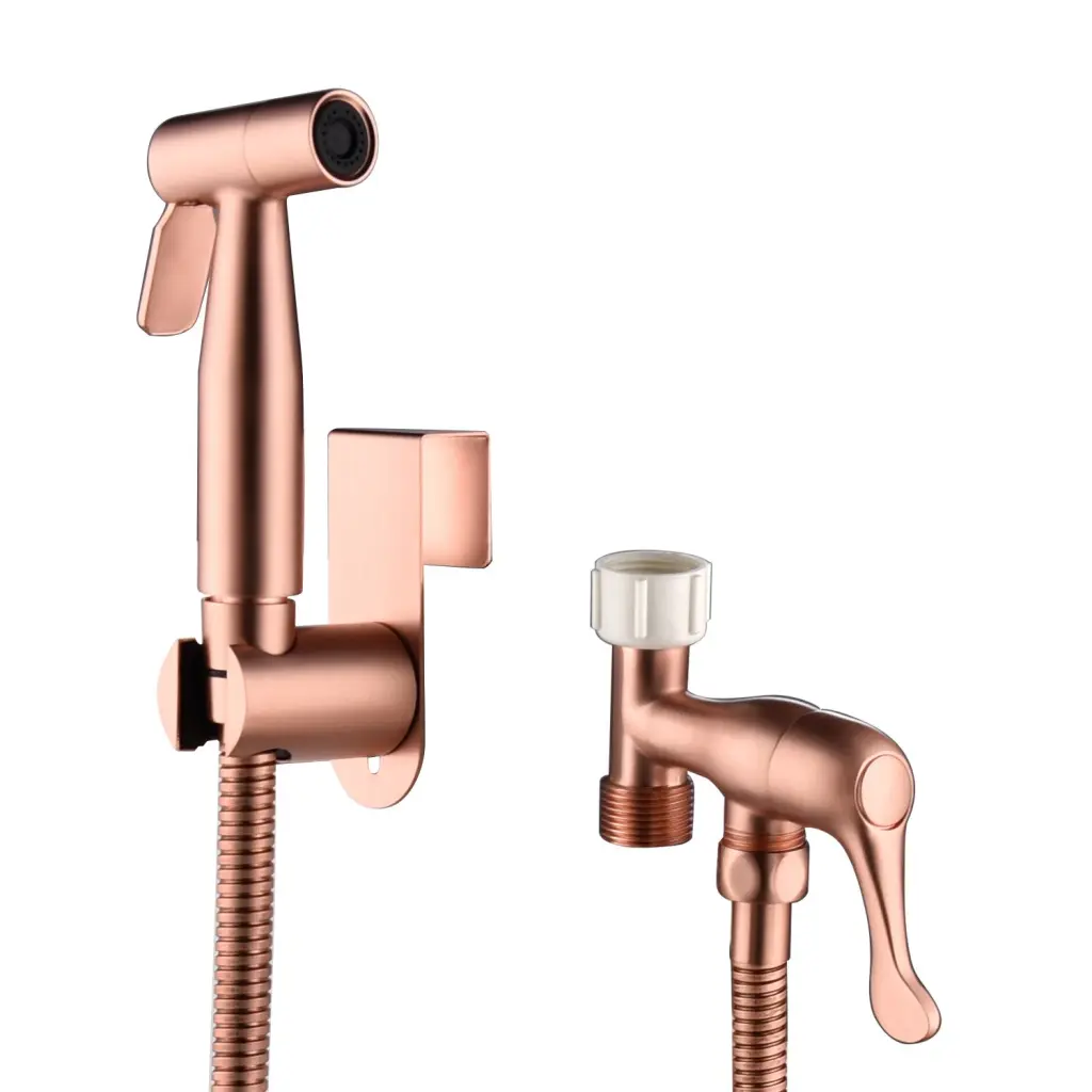 Handheld Bidet Sprayer Toilet Rose Gold Diaper Sprayer Metal Nozzle w2287