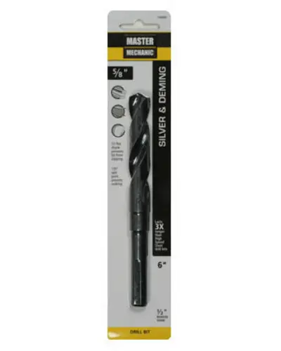 Master Mechanic 120600 Silver & Deming Black Oxide Drill Bit 5/8 Inch x 6 Inch