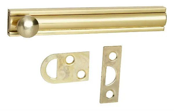 National Hardware N197-988 Surface Bolt 4 Inch Solid Brass Doors and Windows