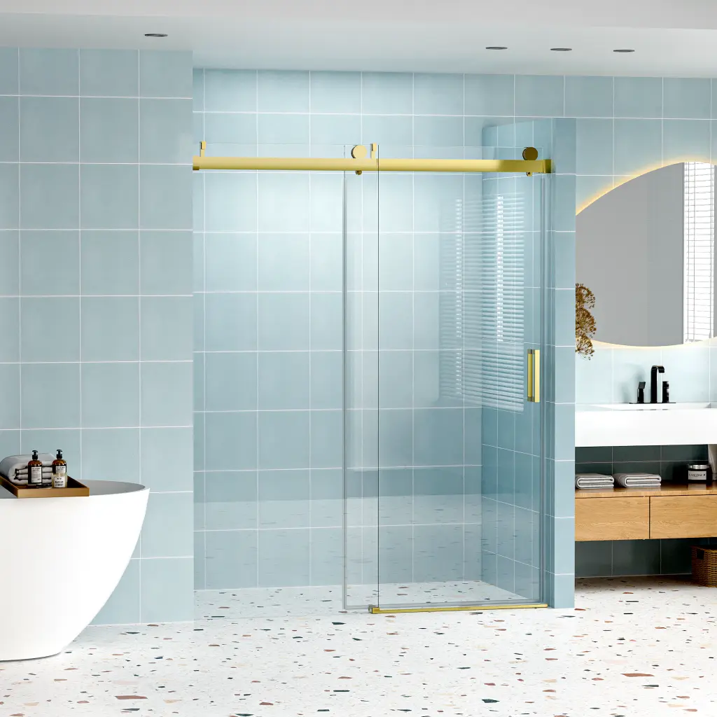 24D01P14 Gx Precious Metal Stainless Alloy Bottom Guide Shower Doors bathin