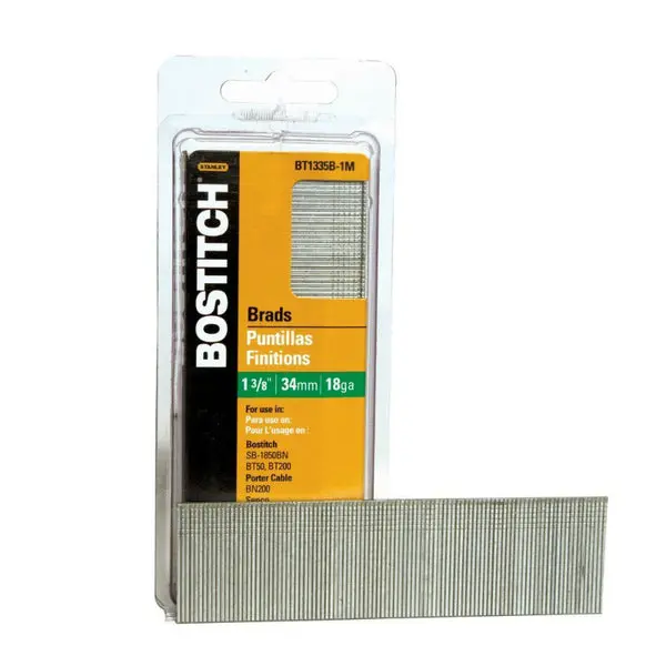 Bostitch BT1335B-1M Dark Brown Brad Nails 1-3/8 Inches 18 Gauge 1000-Pack Woodworking