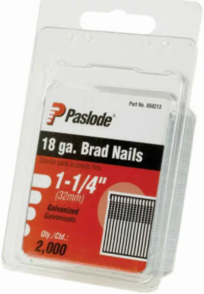 Paslode Galvanized Brad Nails 1-1/4 Inch 18-Gauge 2000-Count Trim Work