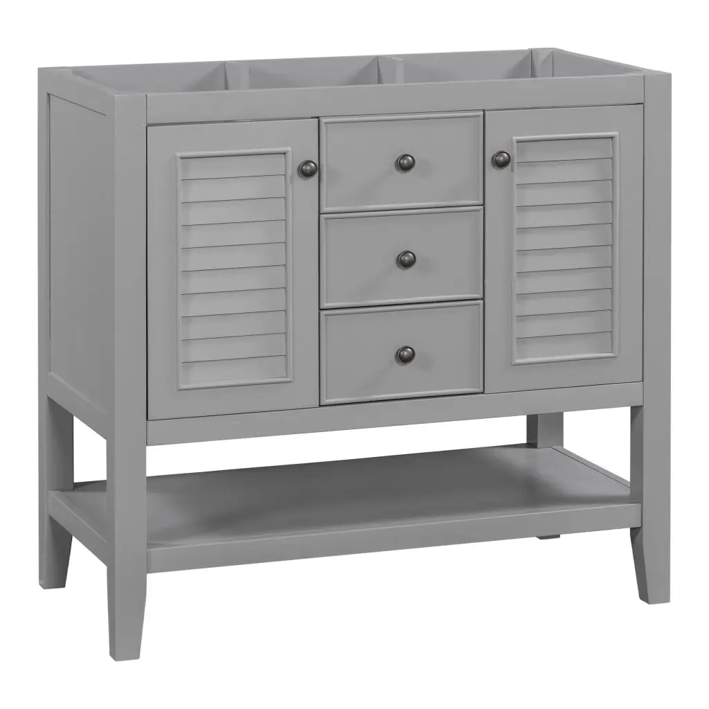 36 Inch Bathroom Vanity Without Sink Cabinet Base Two Cabinets rnb