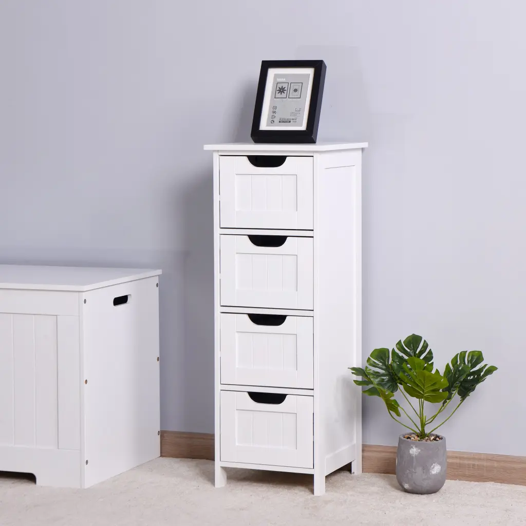 White Bathroom Storage Cabinet Freestanding Drawers newmark