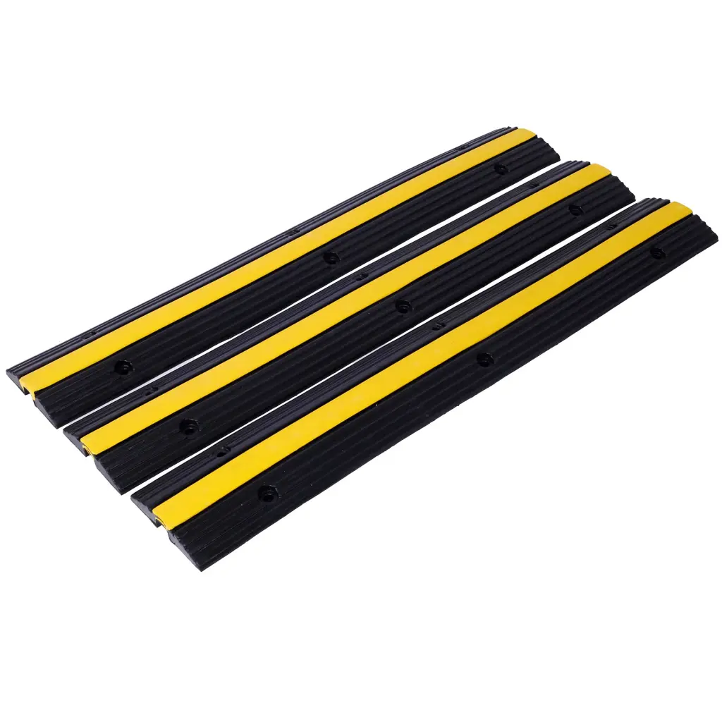 Cable Protector Ramp Rubber Speed Bumps 2 Pack 1 Channel 6600Lbs Capacity g-h