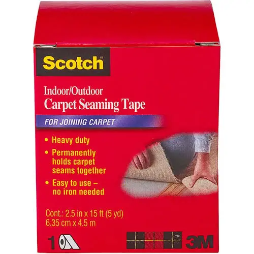 Scotch CT4010 Indoor Outdoor Carpet Seaming Tape 2.5 Inch x 15 Feet Joining Carpets 3M