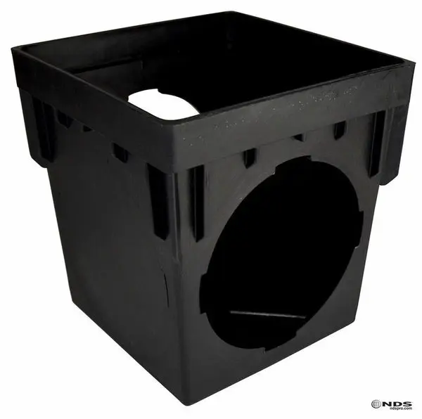 NDS 1200 Double Catch Basin 2 Openings 12 Inch Black Drainage Solutions