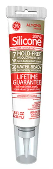 GE GE286 Silicone II Kitchen & Bath Caulk Almond 2.8 Oz Waterproof Sealing GE Lighting