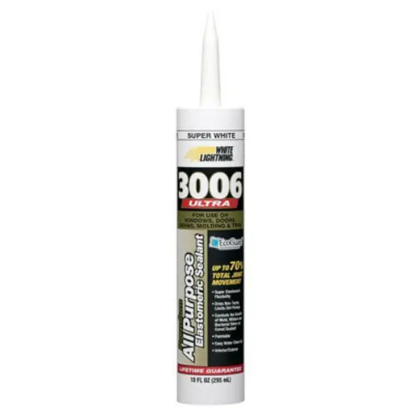 White Lightning WL0003006 3006-Ultra All Purpose Elastomeric Sealant 10 Oz White