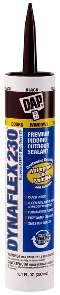 Dap 18280 Dynaflex 230 Premium Elastomeric Latex Sealant 10.1 Oz Black Caulking and Sealing