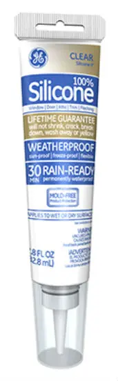 GE GE500 Clear Silicone II Window and Door Caulk 2.8 Oz GE Lighting