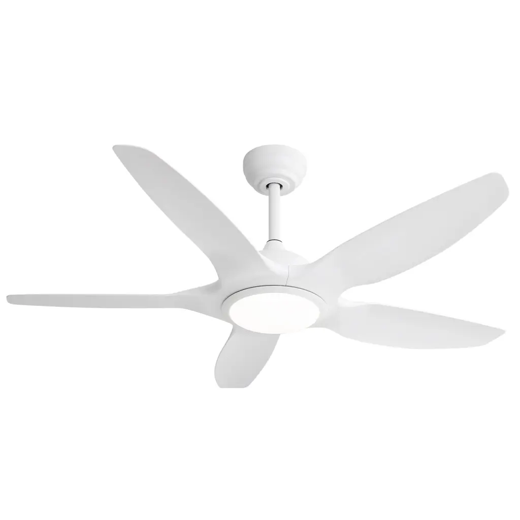 48 Inch Indoor Ceiling Fan 5 White ABS Blades Remote Control