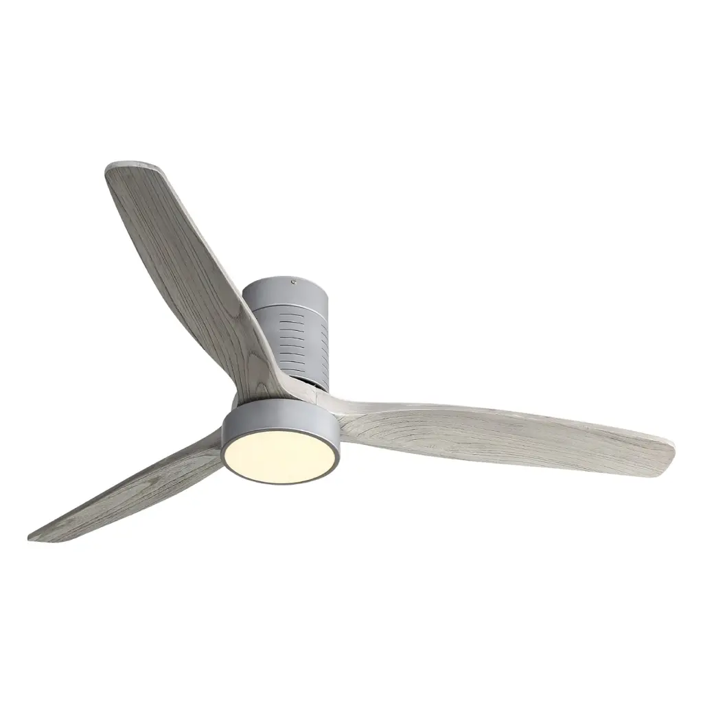 52 Inch 18W LED Ceiling Fan Dimmable 6 Speed Remote Shiny Metal ceiling fan with light