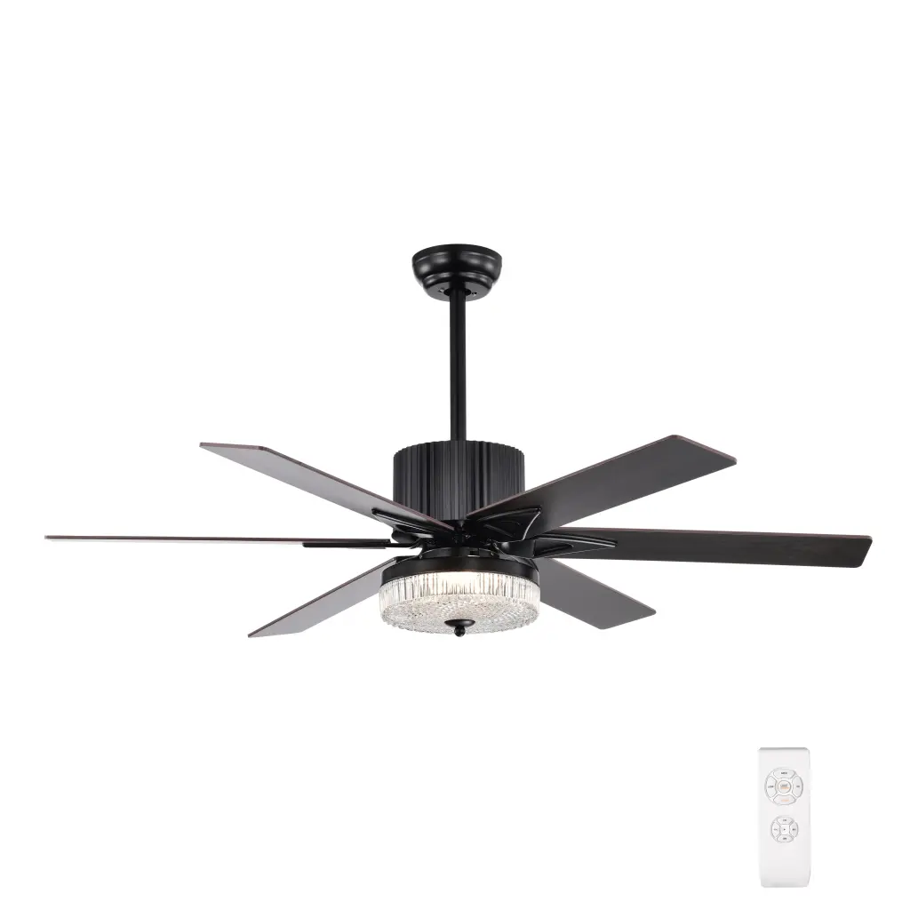 52 Inch Indoor Modern LED Ceiling Fan Light And Remote Regulation hengermei
