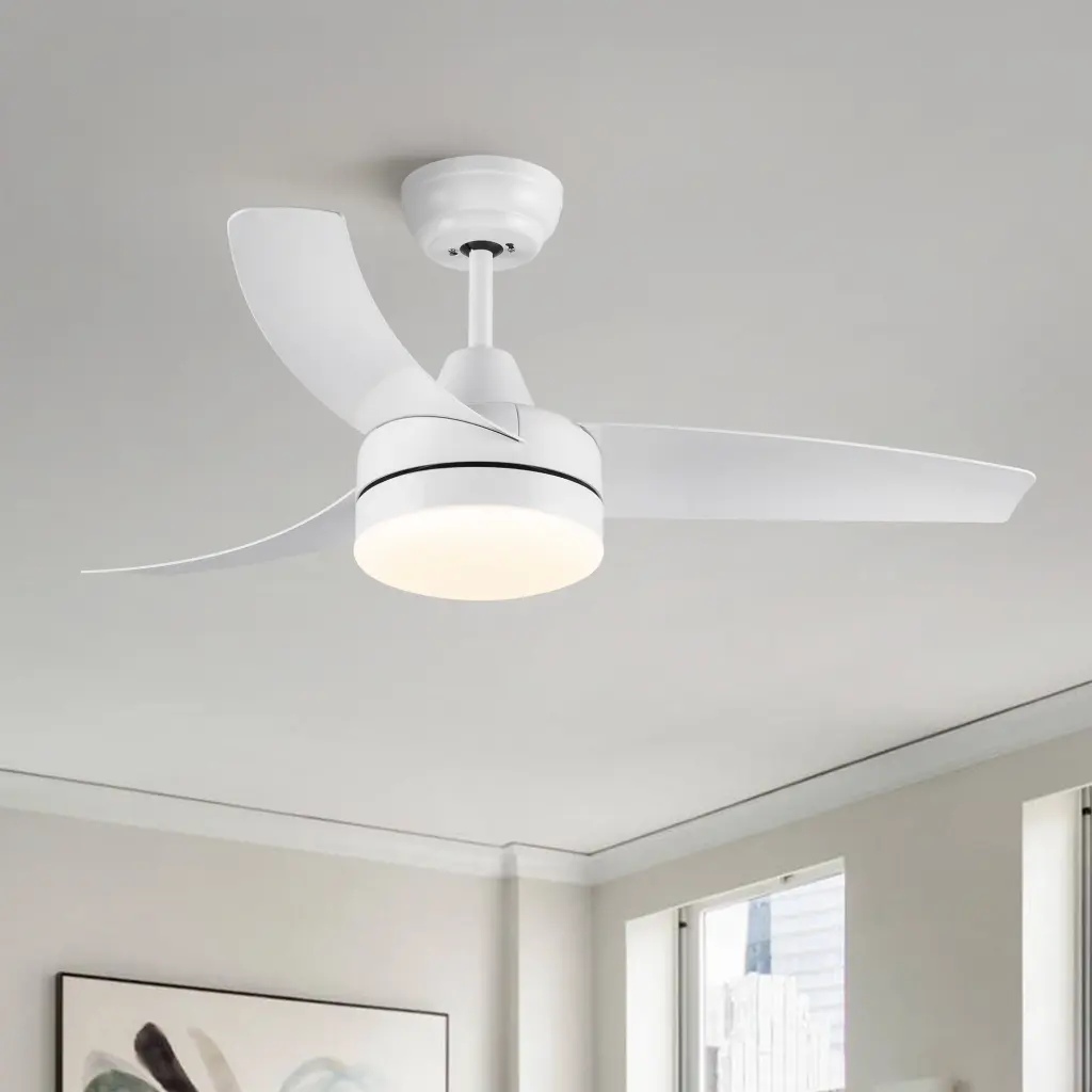 42 Inch Integrated LED Ceiling Fan White ABS Blades yuhao w1367