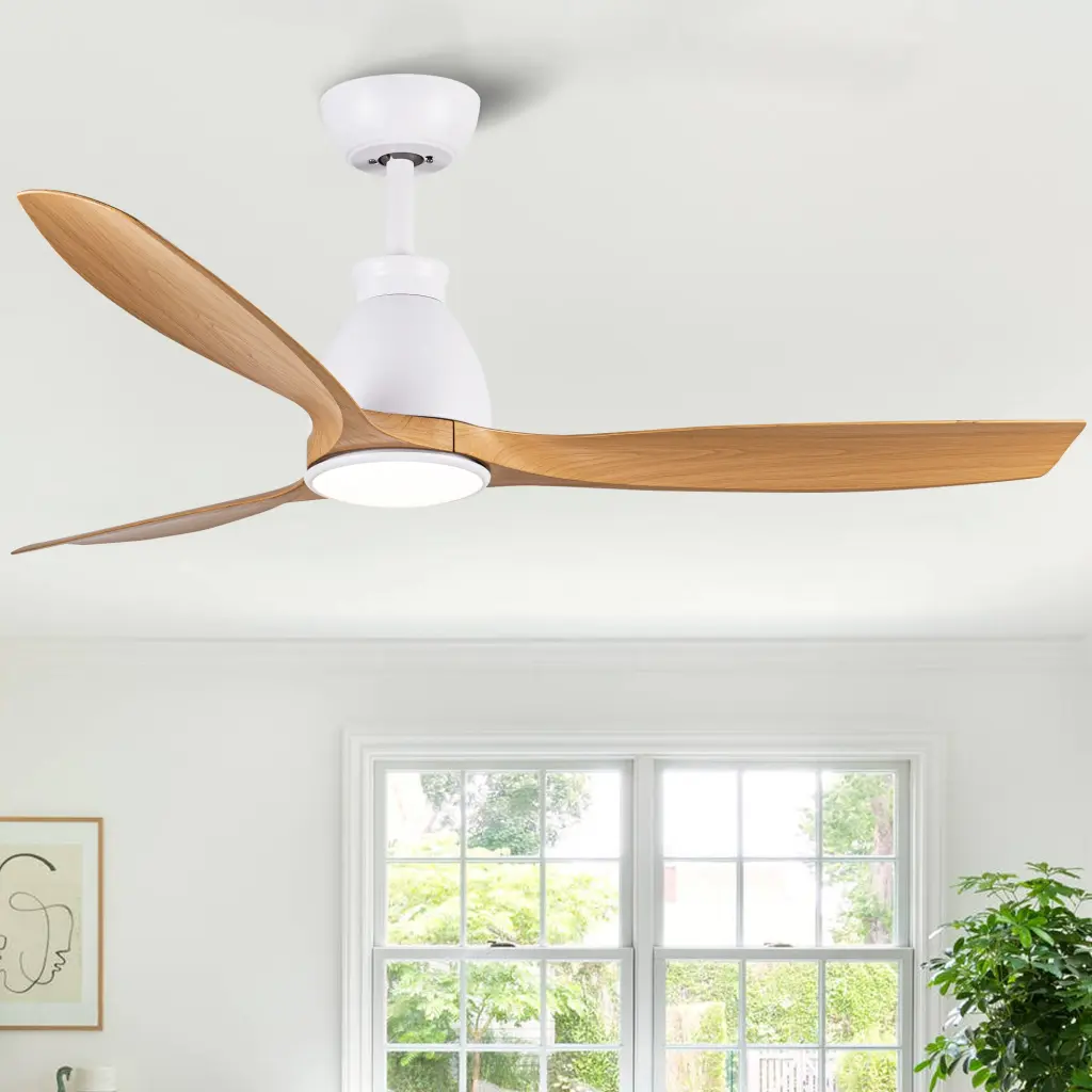 Yuhao 52 Inch Indoor Ceiling Fan Integrated LED Matte White yuhao w1367