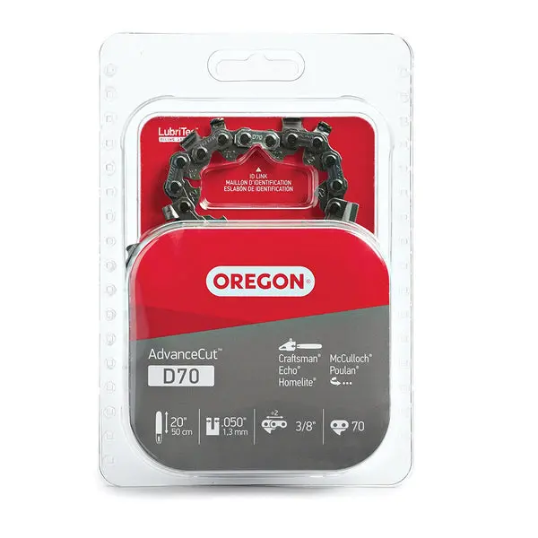 Oregon D70 AdvanceCut 72V Low Kickback Chainsaw Chain 20-Inch Bar