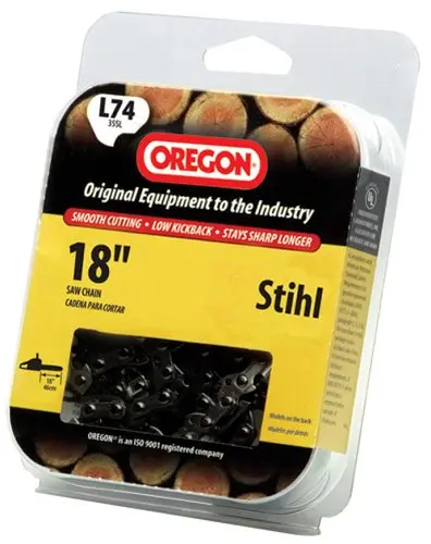 Oregon L74 Low Kickback 35SL Pro-Guard Chisel C-Loop Chain 74 Drive Links 18 Inch Chainsaw Chain