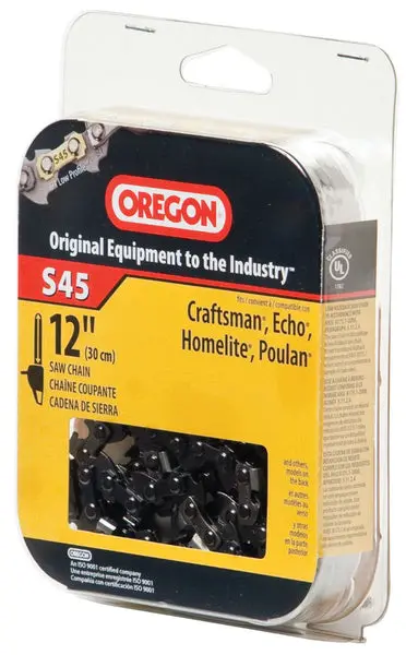 Oregon S45 Low Profile 91VG Xtraguard Premium C-Loop Chain 45 Drive Links 12 Inch Chainsaws