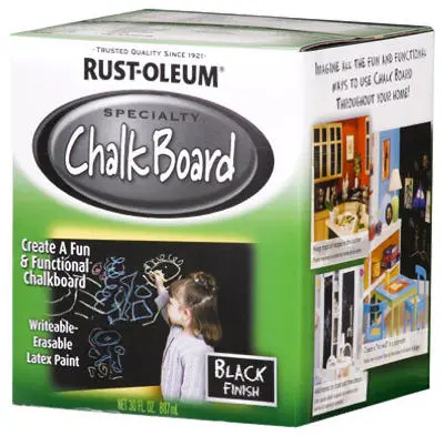 Rust-Oleum 206540 Specialty Chalkboard Brush-On Latex Paint 1 Quart Black