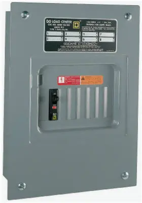 Surface Mount Load Center 100 Amp Electrical Distribution and Protection Square D