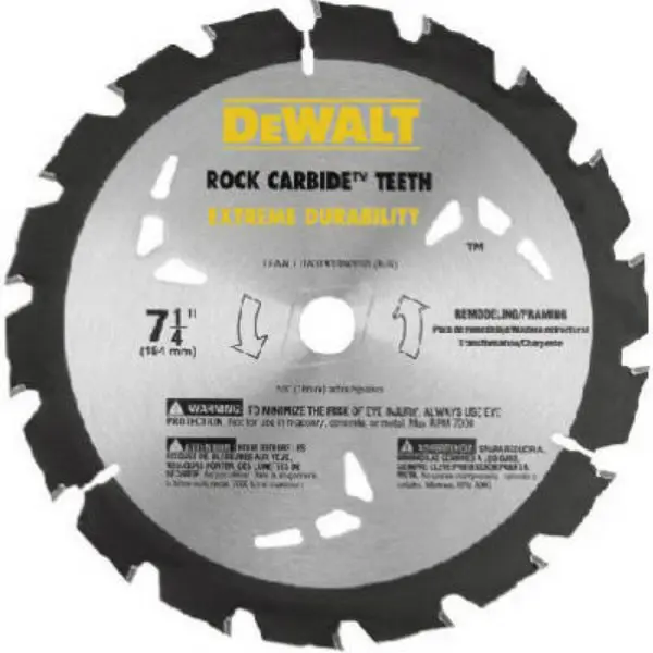 DeWalt DW3591B10 18T 7-1/4" Carbide Saw Blade - Precision Cutting Nails