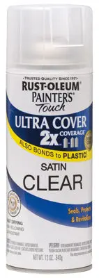 Rust-Oleum Painters Touch 2x Ultra Cover Spray Paint 12 Oz Satin Clear Protective Finish