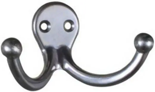 National Hardware Satin Chrome Double Clothes Hooks 2-Pack