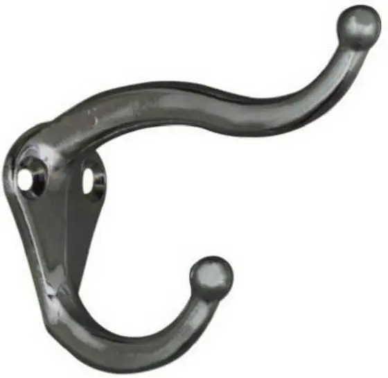 National Hardware N274-134 Coat and Hat Hook Satin Chrome 2-Pack