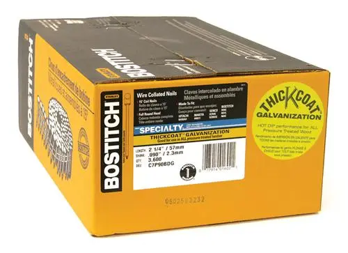 Bostitch C7P90BDG Galvanized Shank Coil Siding Nails 2-3/16" x 0.092 3600-Pack
