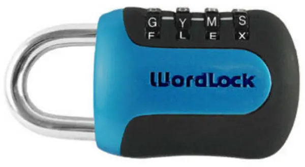 WordLock PL-096-A1 Sports Padlock 4-Dial 2 Toned Assorted Colors